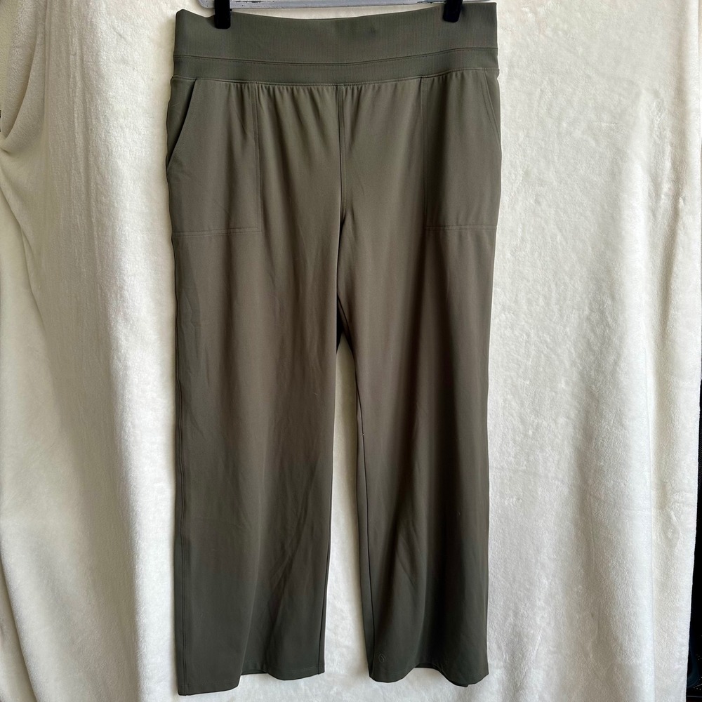 Stylus Olive Green Wide Leg Lounge Pants Size XL Sweatpants EUC
